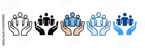 Community Support Icon Set Multiple Style Collection