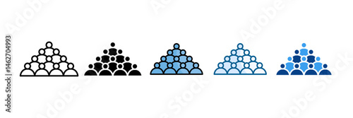 Crowd Icon Set Multiple Style Collection