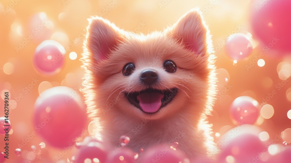 Obraz premium Happy chibi pup