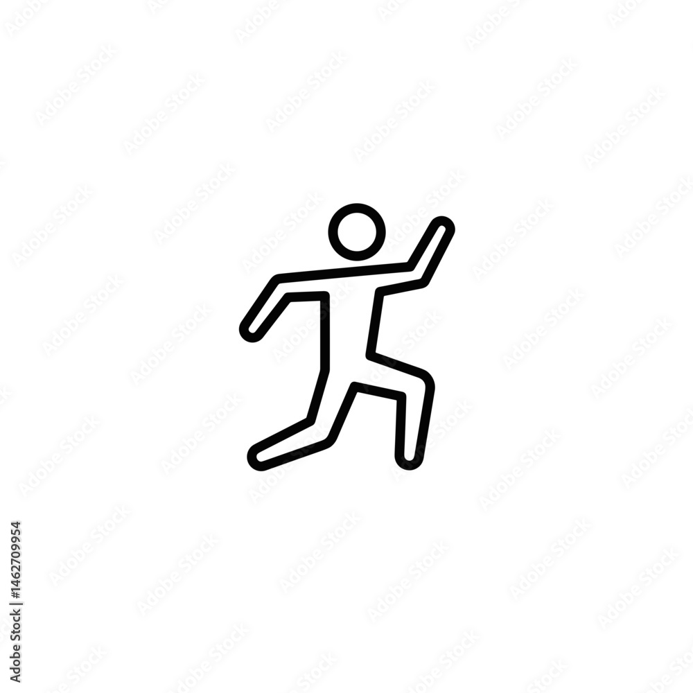 Icon fitness representing a person running in a minimalist style Icon fitness representing a person running in a minimalist style