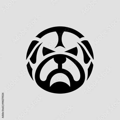 Angry bulldog head vector illustration, bulldog logo