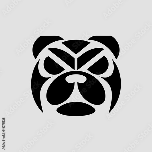 Angry bulldog head vector illustration, bulldog logo
