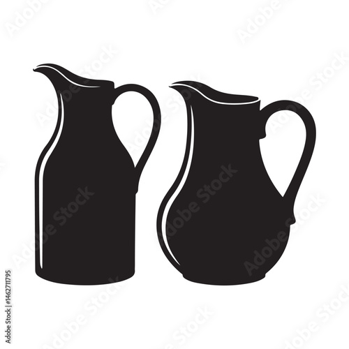Black Target Silhouette Clipart – Bullseye with Arrow Hitting Center, Archery and Goal Icon Set