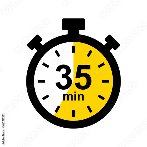 Stopwatch icon. 35 min timer