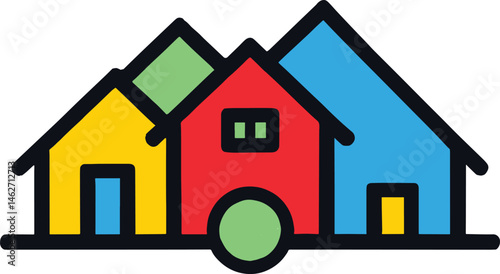 Modern colorful homes for Rural  real estate marketing and property management designs