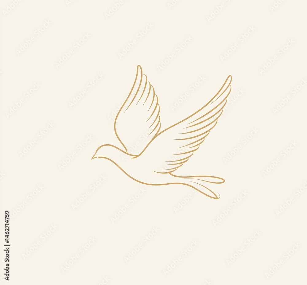 Obraz premium one line dove flying vector illustration on white background. bird's silhouette. Peace day 