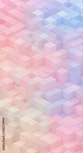 3D cube grid with soft color tones