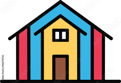 Vector illustration of colorful homes, designed for property advertisements and real estate branding materials