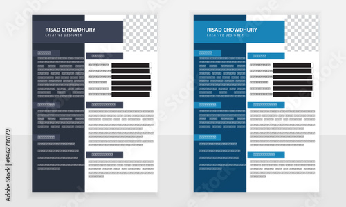 Stylish Clean Modern Resume and CV Vector Template for Business Job Applications, Minimalist resume cv template, cv design, multipurpose resume design