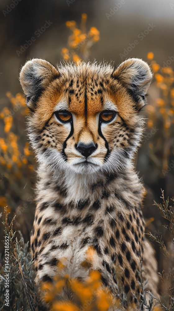 Obraz premium Cheetah in Wildflowers