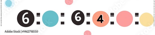 Sequence of colored circles with numbers