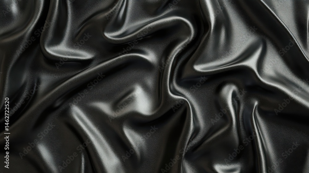 Obraz premium A close-up shot of a seamless black leather texture ideal for backgrounds or design projects, design, close-up