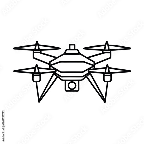 drone flight mode hovering again line art vector silhouette