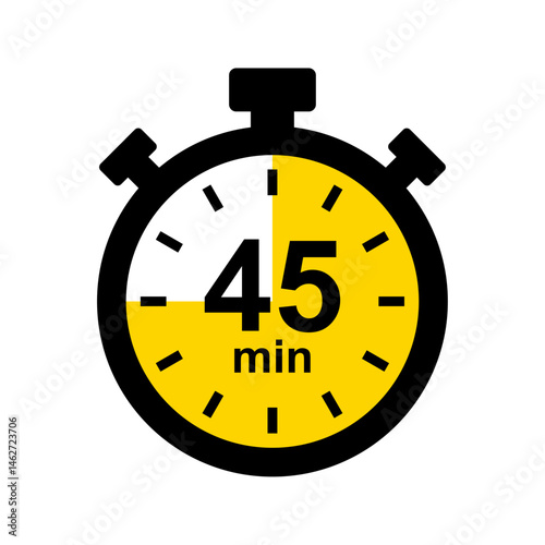 Stopwatch icon. 45 min timer