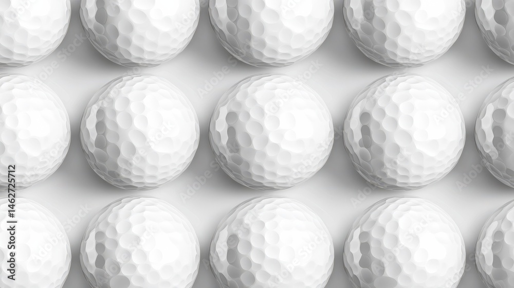 Golf ball texture background, white color, seamless pattern, vector illustration