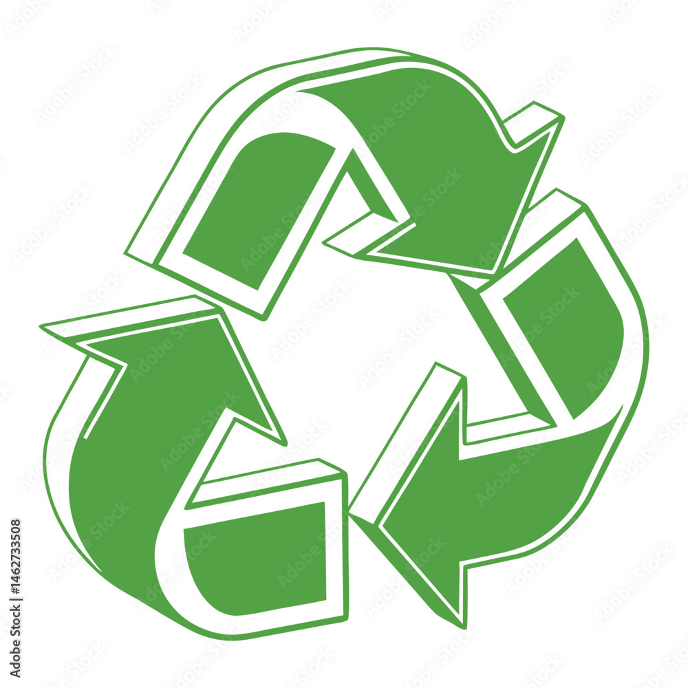 Obraz premium A green recycling symbol