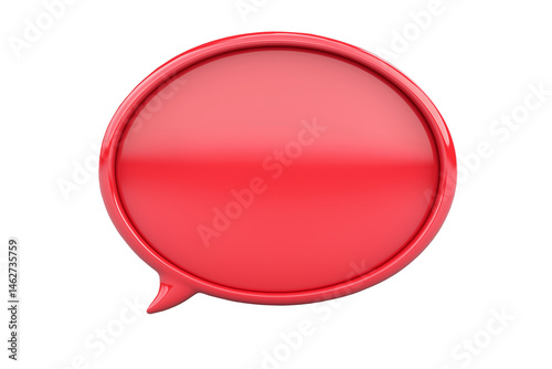 Blank red speech bubble illustration, ideal for bold communication designs, presentations, or social media graphics on transparent or white backgrounds.