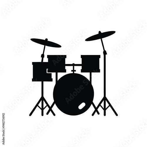 drum set isolated on black