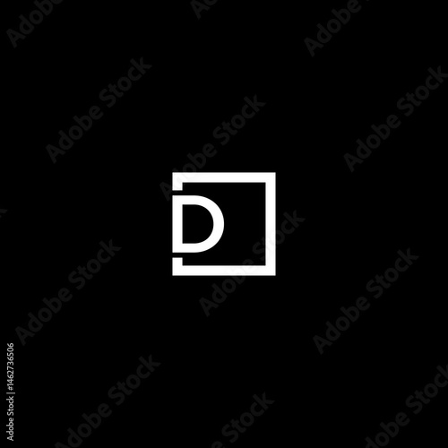 letter d logo combination with box