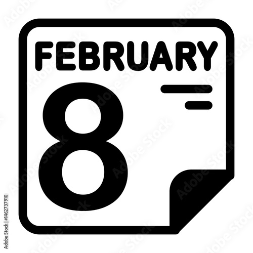8 February Calendar Icon