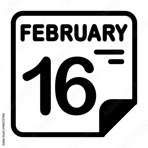 16 February Calendar Icon