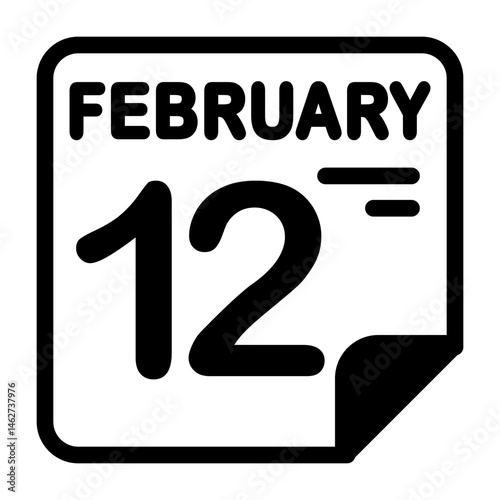 12 February Calendar Icon