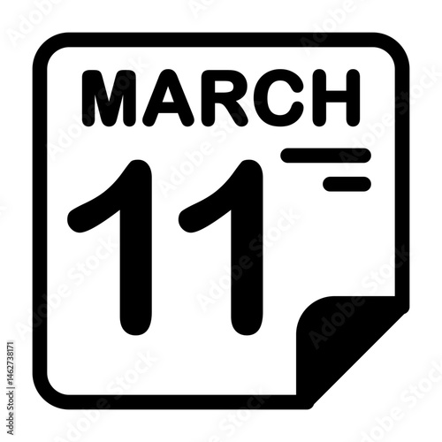 11 March Calendar Icon