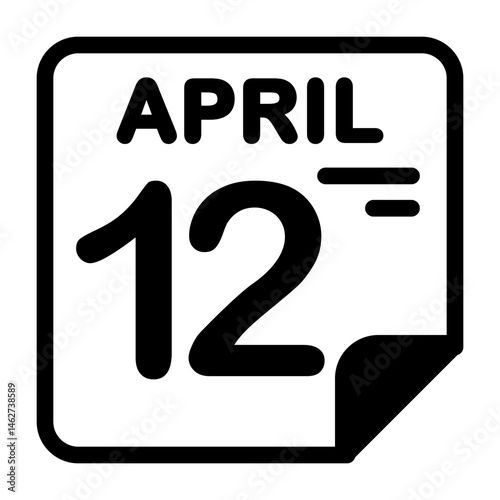 12 April Calendar Icon