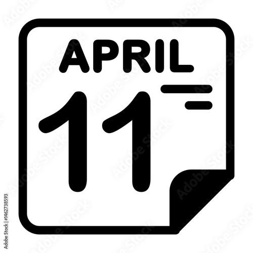 11 April Calendar Icon