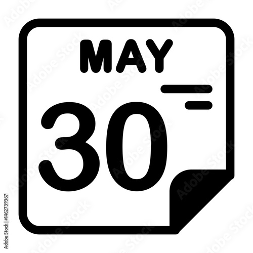 30 May Calendar Icon