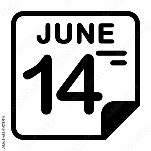 14 June Calendar Icon
