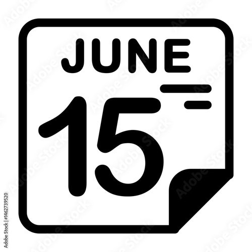 15 June Calendar Icon