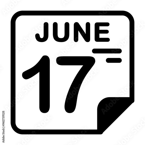 17 June Calendar Icon