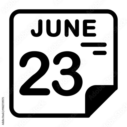 23 June Calendar Icon