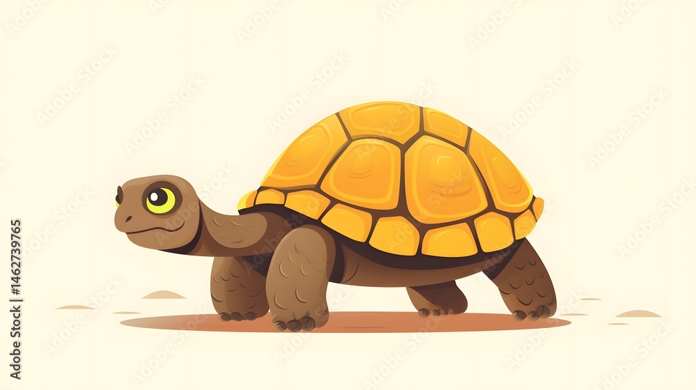 Obraz premium Detailed Tortoise Animal Cartoons Isolated Flat Vector Illustration for Graphic Design Projects