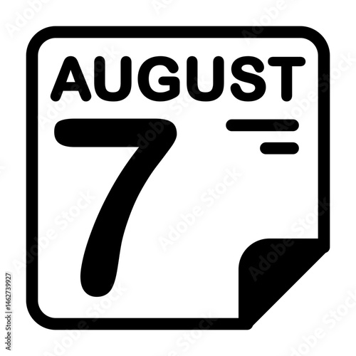 7 August Calendar Icon