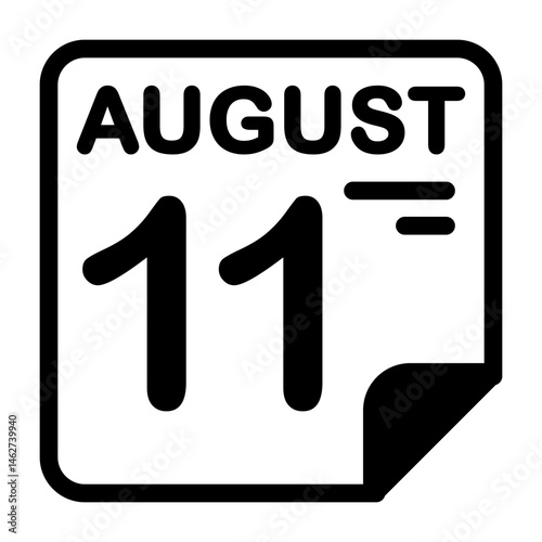 11 August Calendar Icon