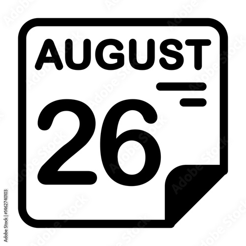 26 August Calendar Icon