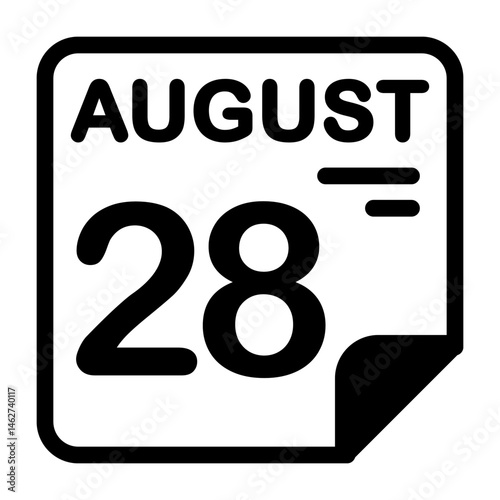 28 August Calendar Icon