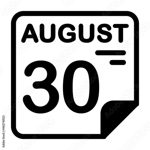 30 August Calendar Icon