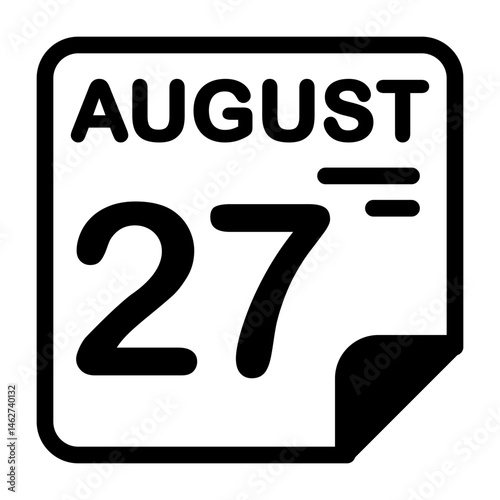 27 August Calendar Icon