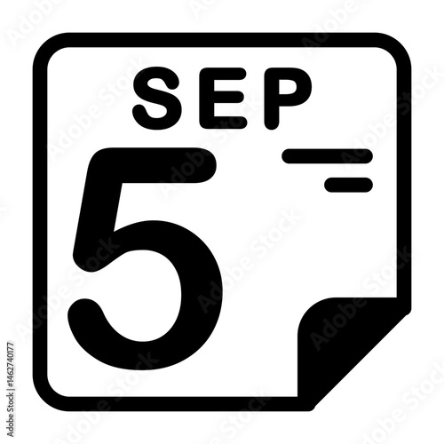 5 September Calendar Icon