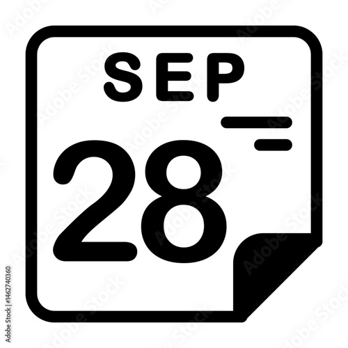 28 September Calendar Icon