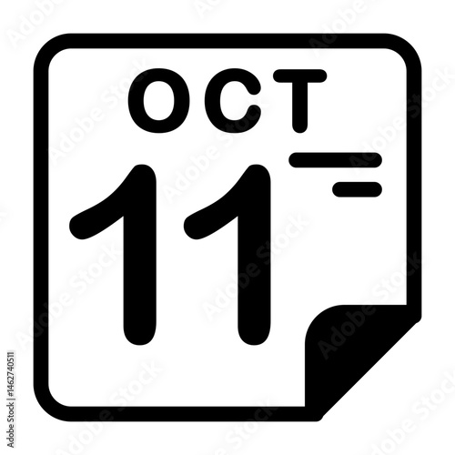11 October Calendar Icon