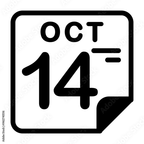 14 October Calendar Icon