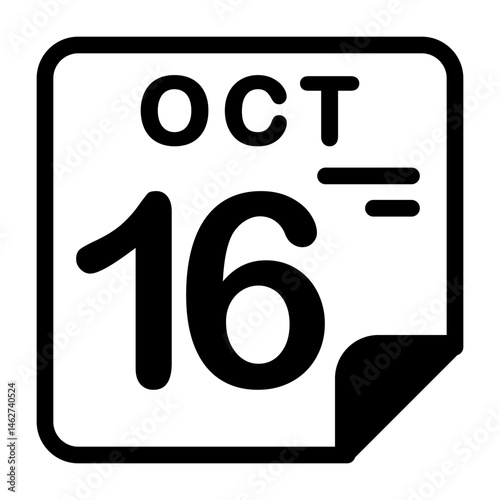 16 October Calendar Icon