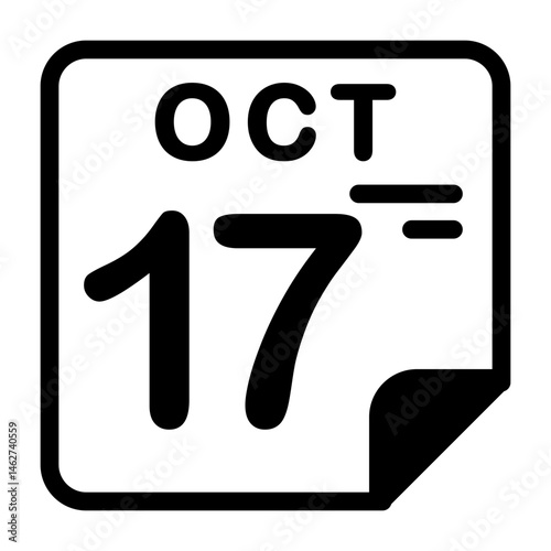 17 October Calendar Icon