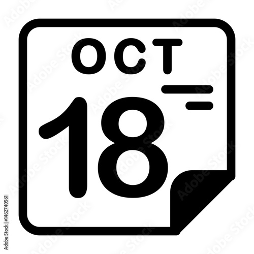 18 October Calendar Icon