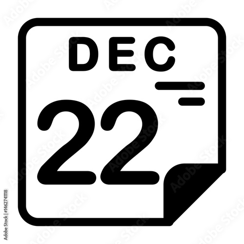 22 December Calendar Icon