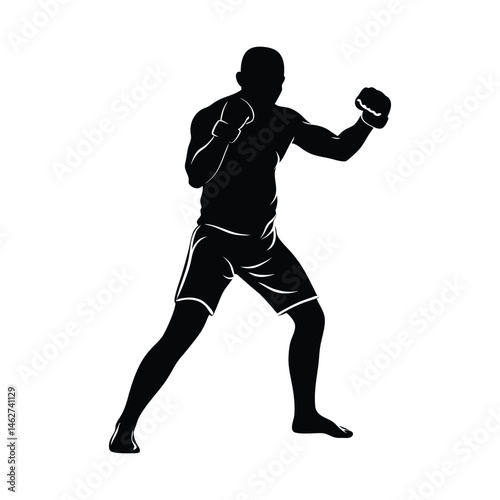 silhouette of a man in boxing stance-2
